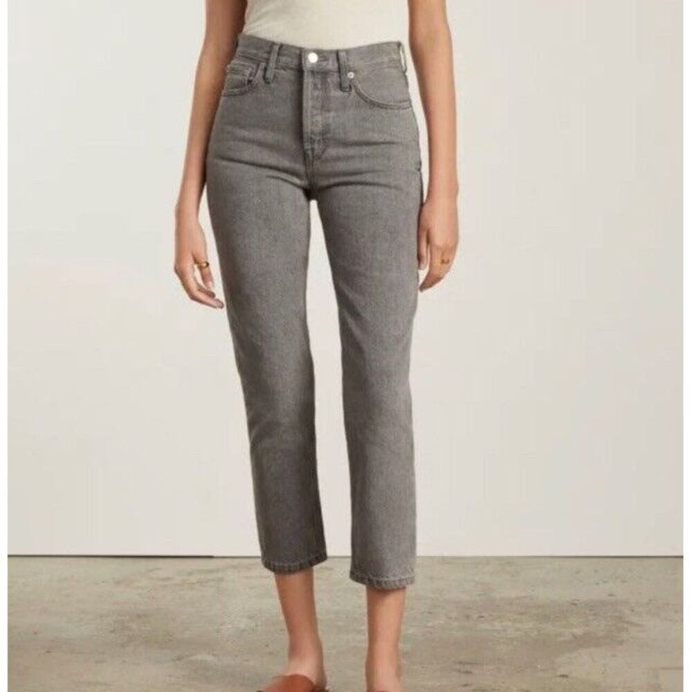 Everlane The 90s Cheeky Jean Womens 27 Crop Gray 100% Cotton Button Fly NWT‎ - Picture 2 of 13